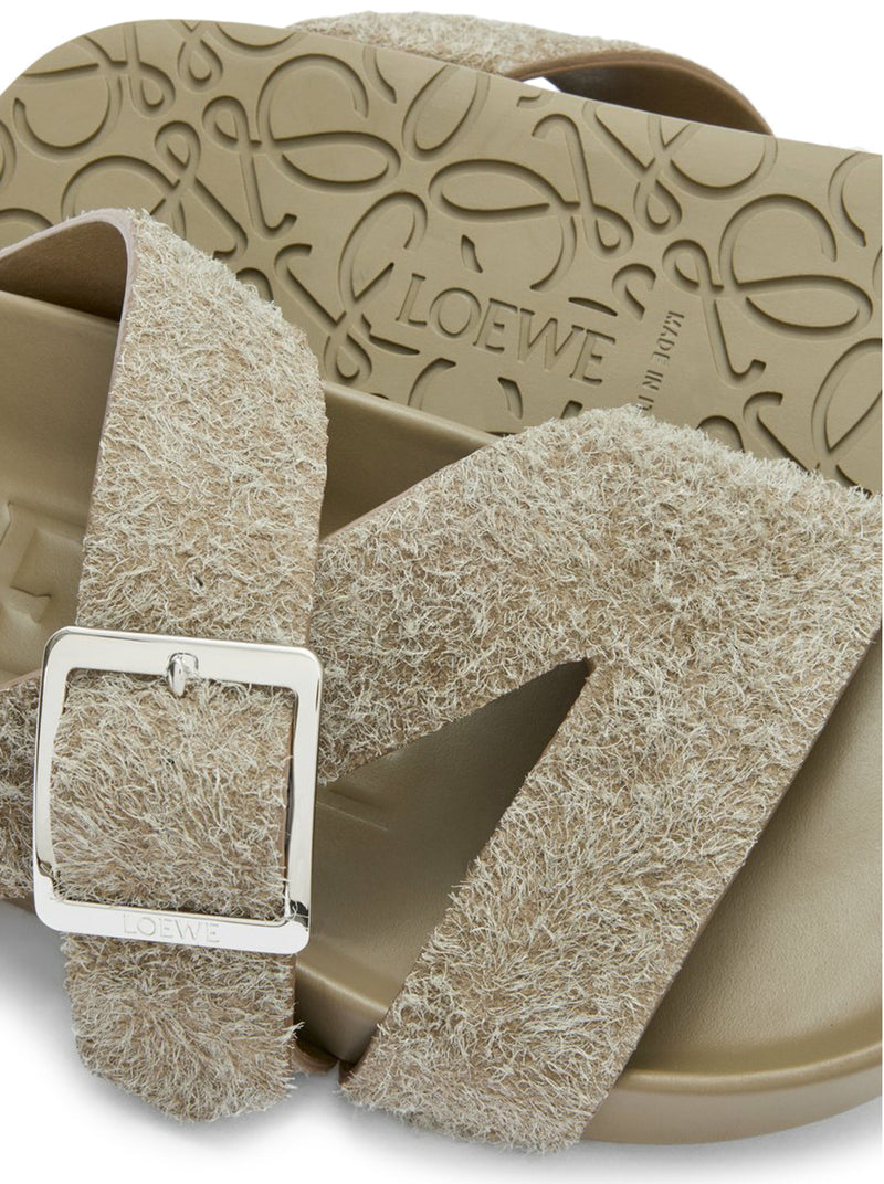 Loewe X Paula`S Ibiza Men Ease Buckle Clogs In Brushed Suede