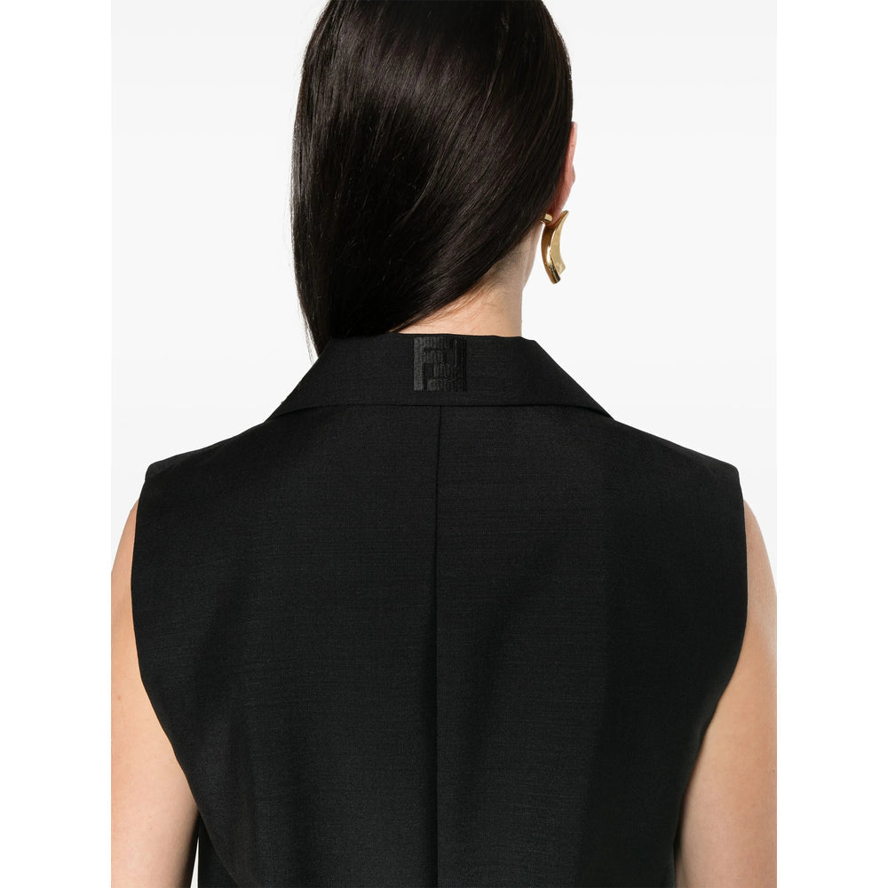 Fendi Black Jackets - Waistcoat & Gilets Women