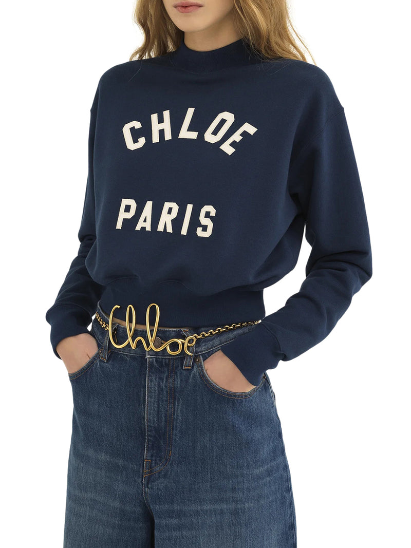 Chloe` Women High Neck Sweater With Logo