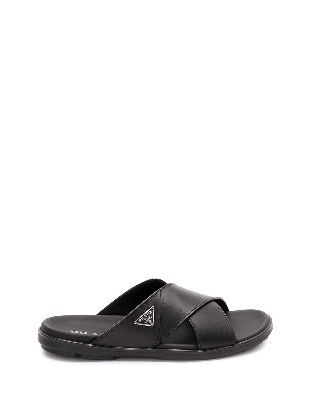 Prada Men Leather Crisscross Sandals