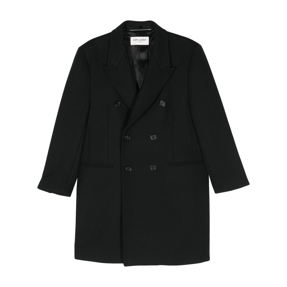 Saint Laurent Black Coats - Double Breasted Coats Men