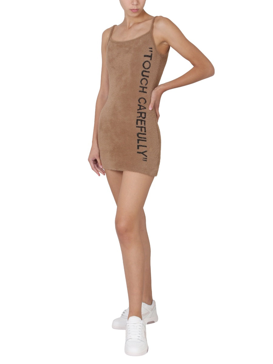 Off-White Women Fuzzy Dress With Logo