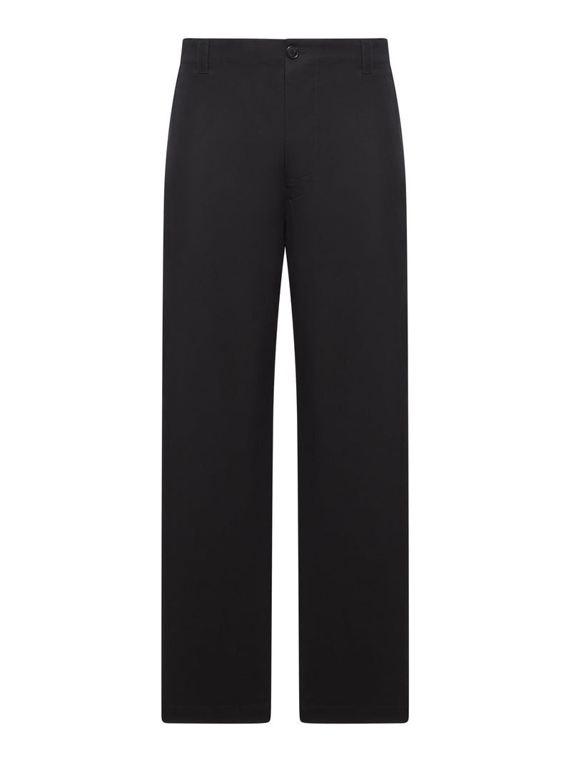Gucci Men Cotton Twill Trousers With Web Detail