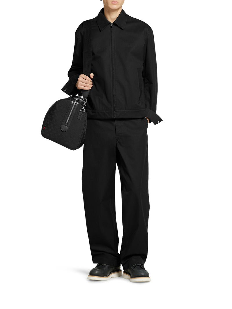 Gucci Men Cotton Twill Trousers With Web Detail