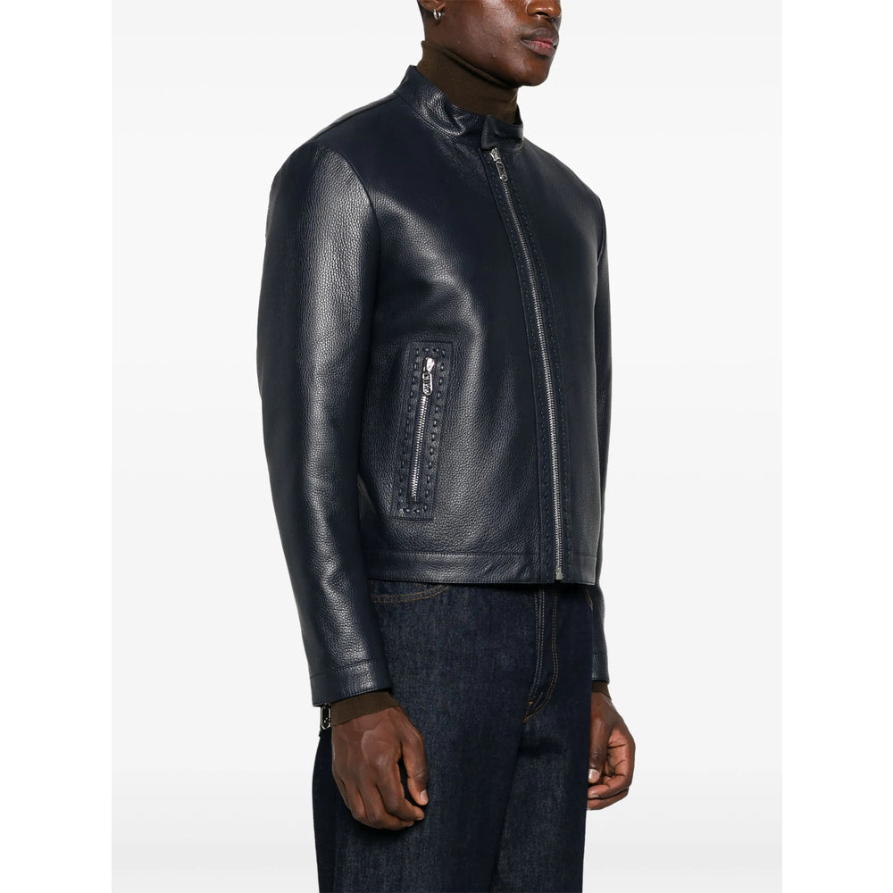 Fendi Blue Jackets - Leather Jackets Men