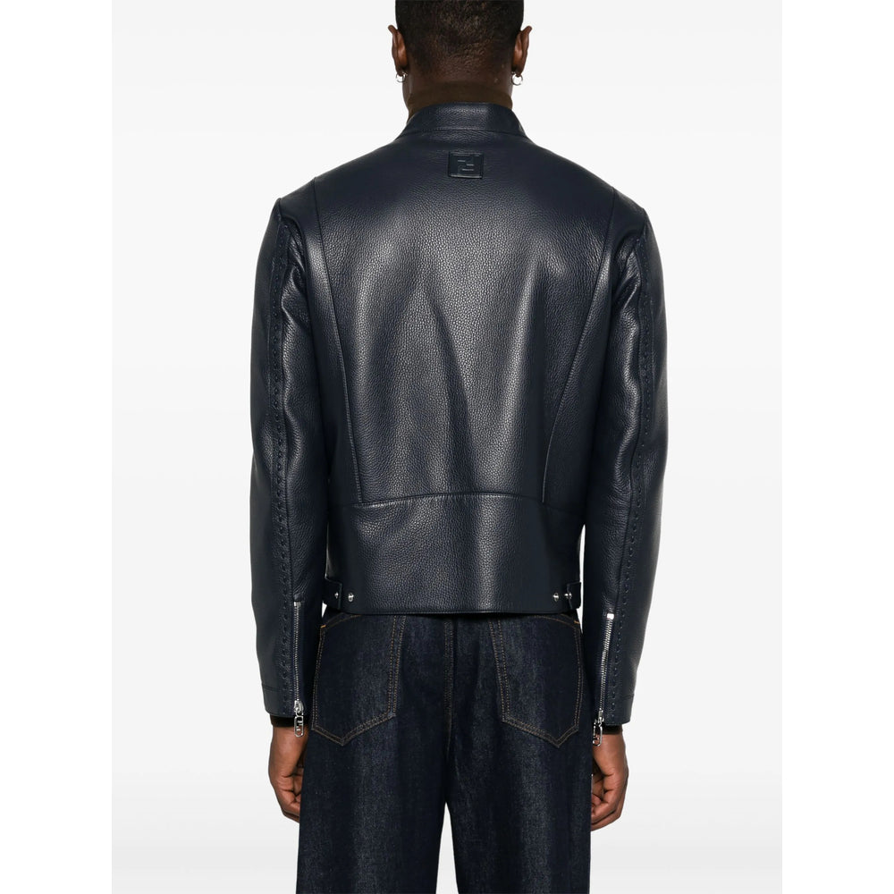 Fendi Blue Jackets - Leather Jackets Men
