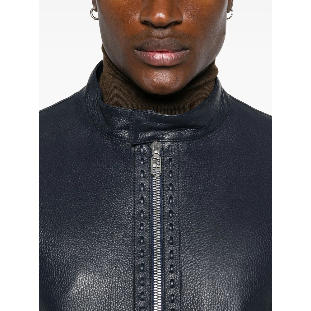 Fendi Blue Jackets - Leather Jackets Men