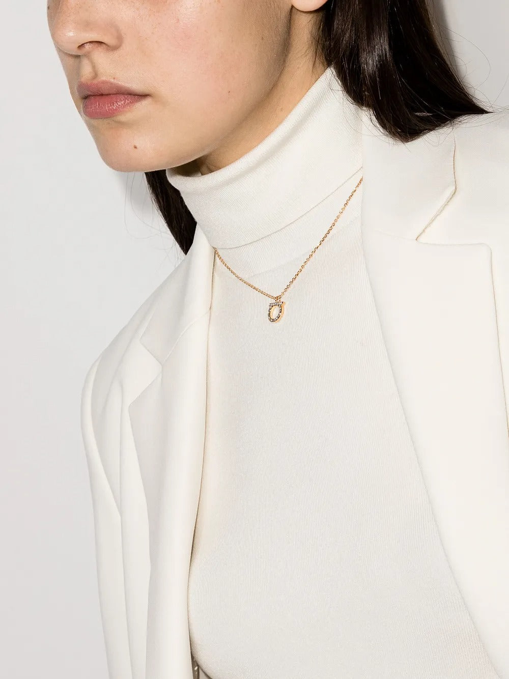 Colar Ferragamo Gancini com Cristais para Mulheres - Tamanho G