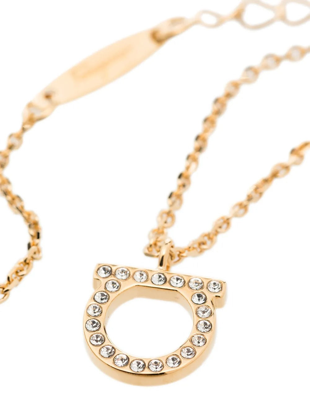 Colar Ferragamo Gancini com Cristais para Mulheres - Tamanho G