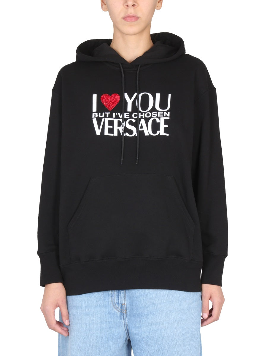 Versace Women Sweatshirt With I Love You Logo