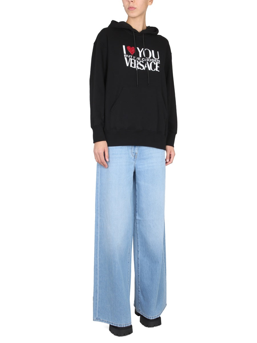 Versace Women Sweatshirt With I Love You Logo