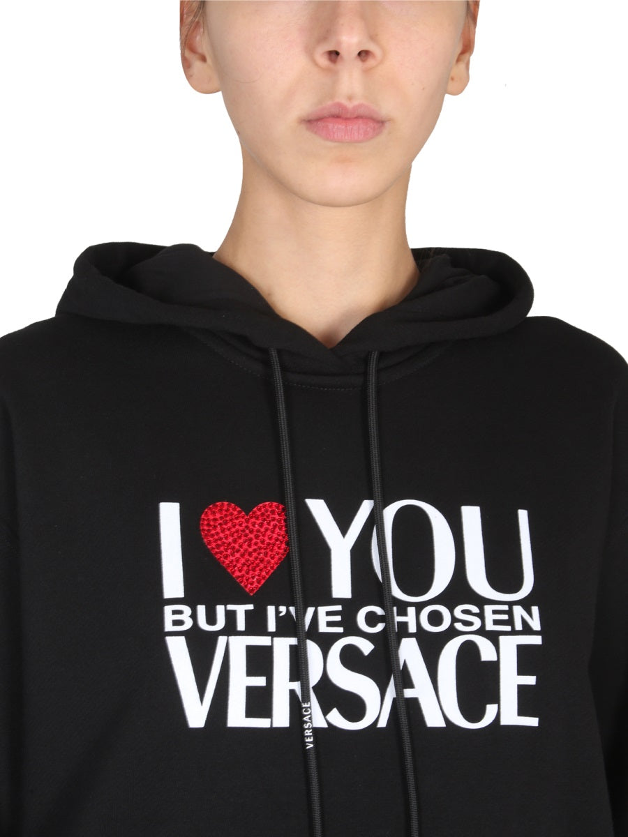 Versace Women Sweatshirt With I Love You Logo