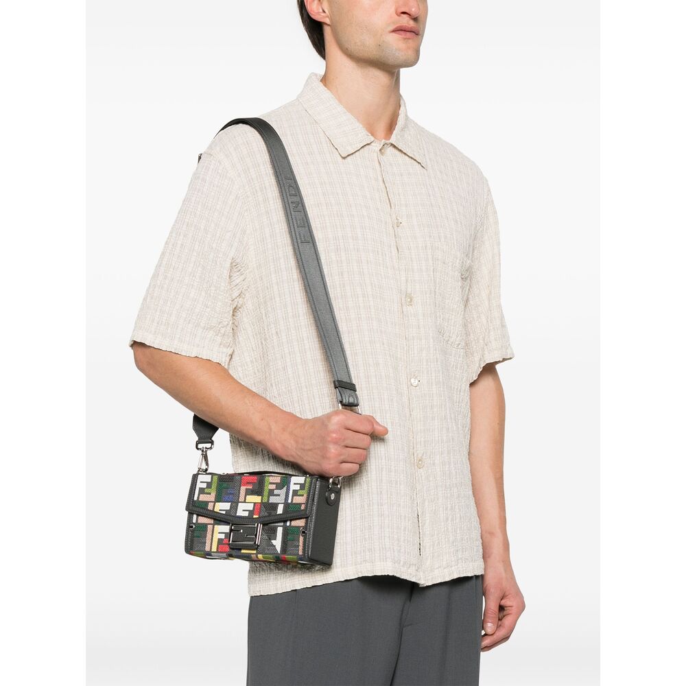 Fendi Grey Tote Bags Men