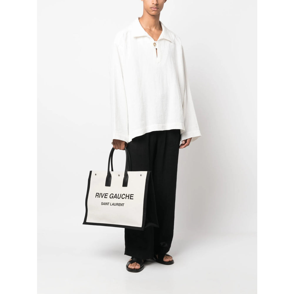 Saint Laurent Neutrals Tote Bags Men