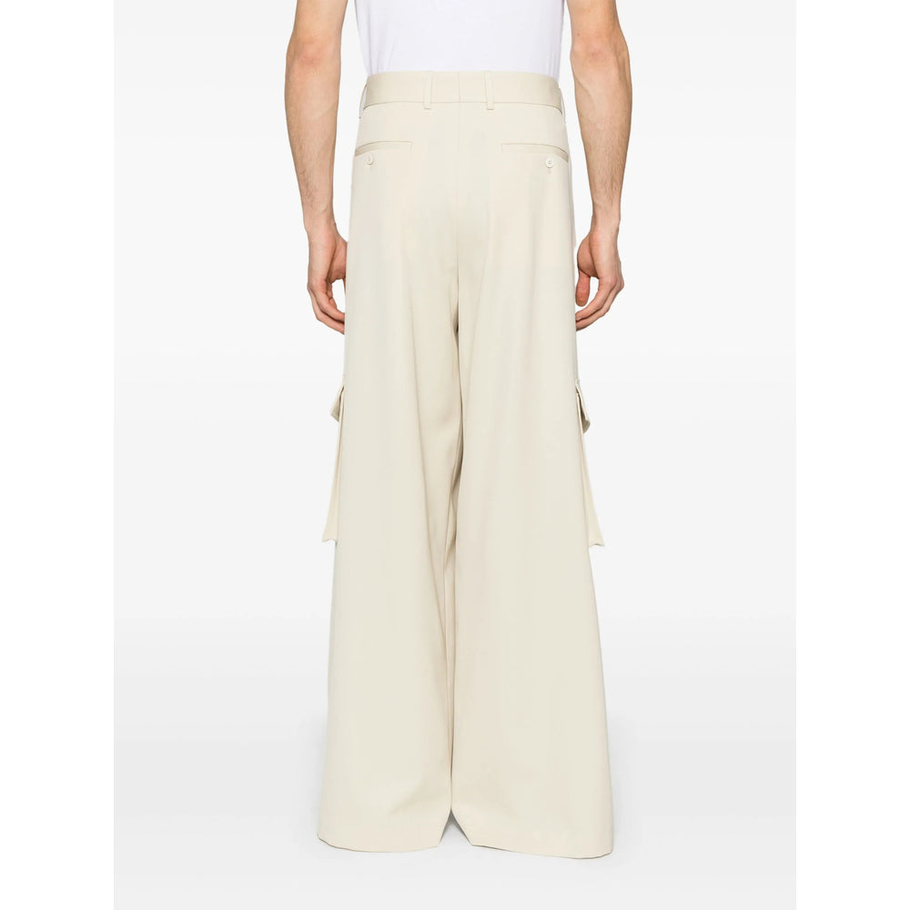 Dries Van Noten Neutrals Trousers - Wide-Leg Trousers Men