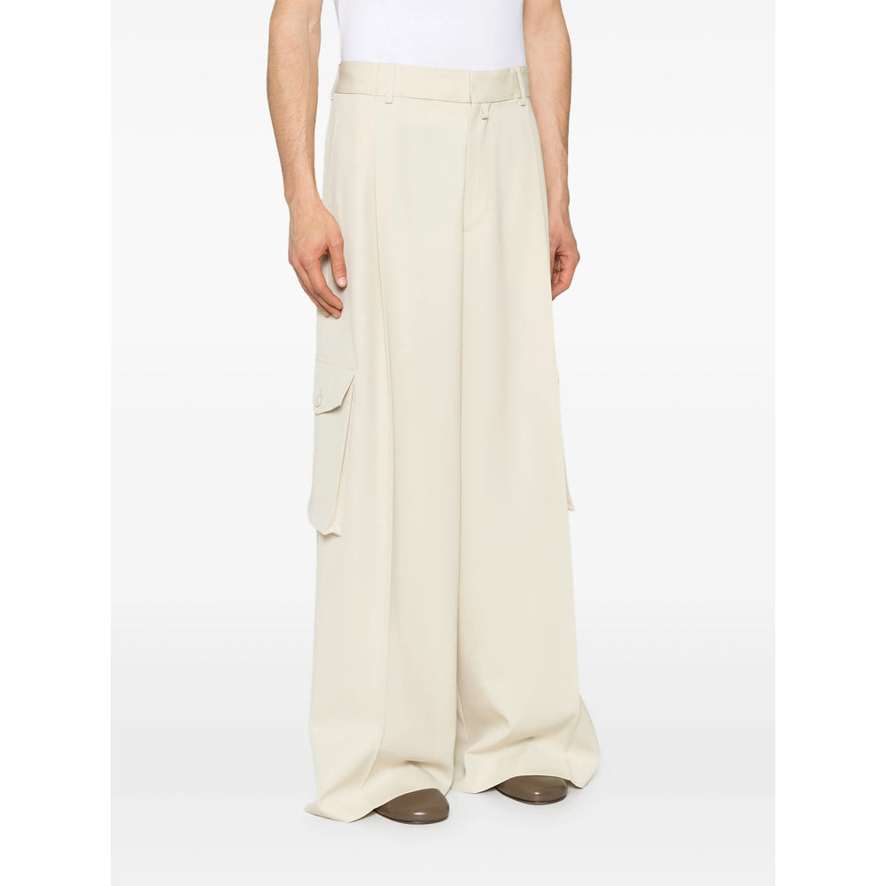 Dries Van Noten Neutrals Trousers - Wide-Leg Trousers Men