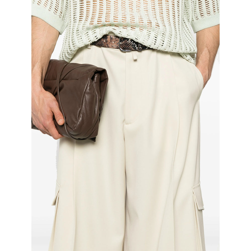 Dries Van Noten Neutrals Trousers - Wide-Leg Trousers Men