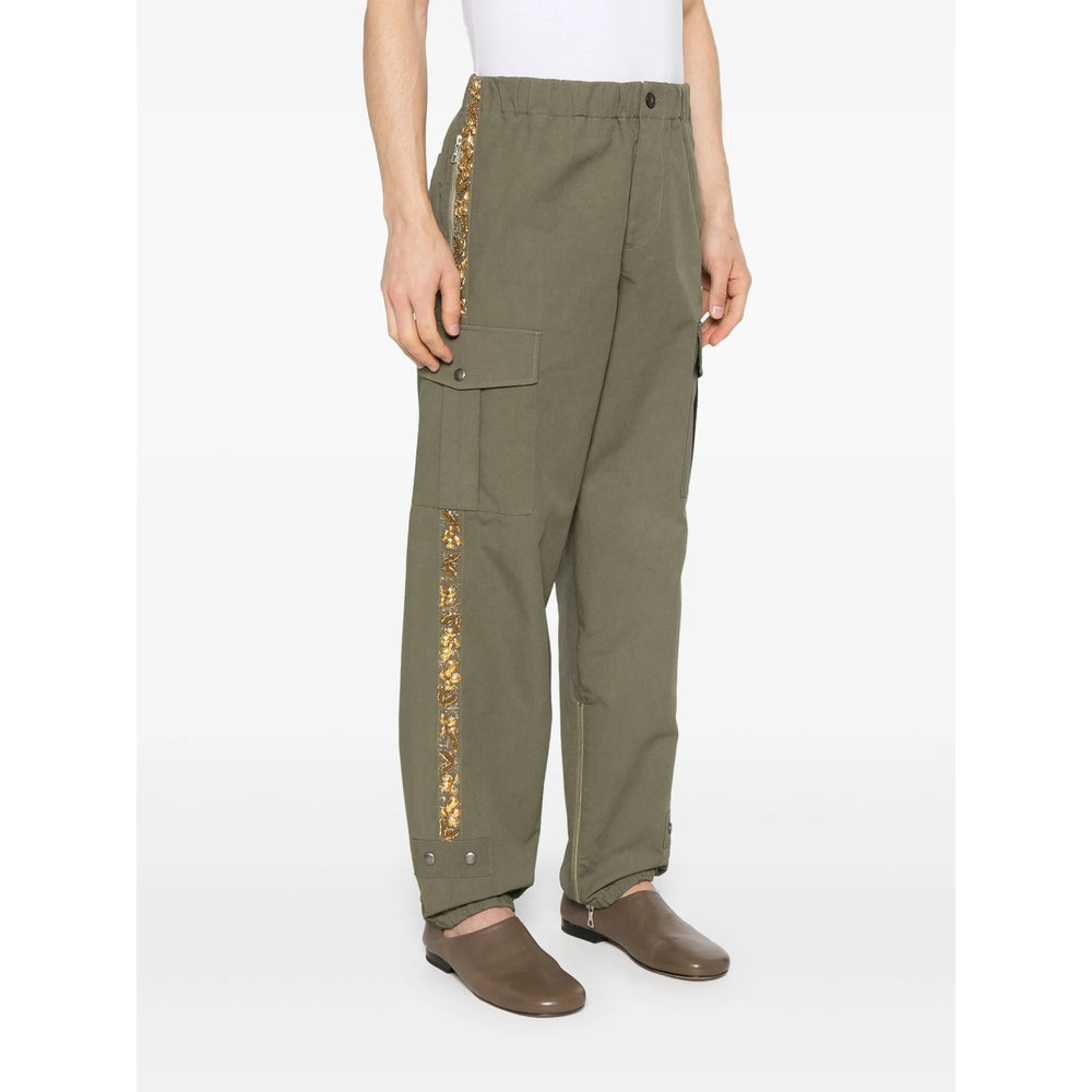 Dries Van Noten Green Trousers - Tapered Trousers Men