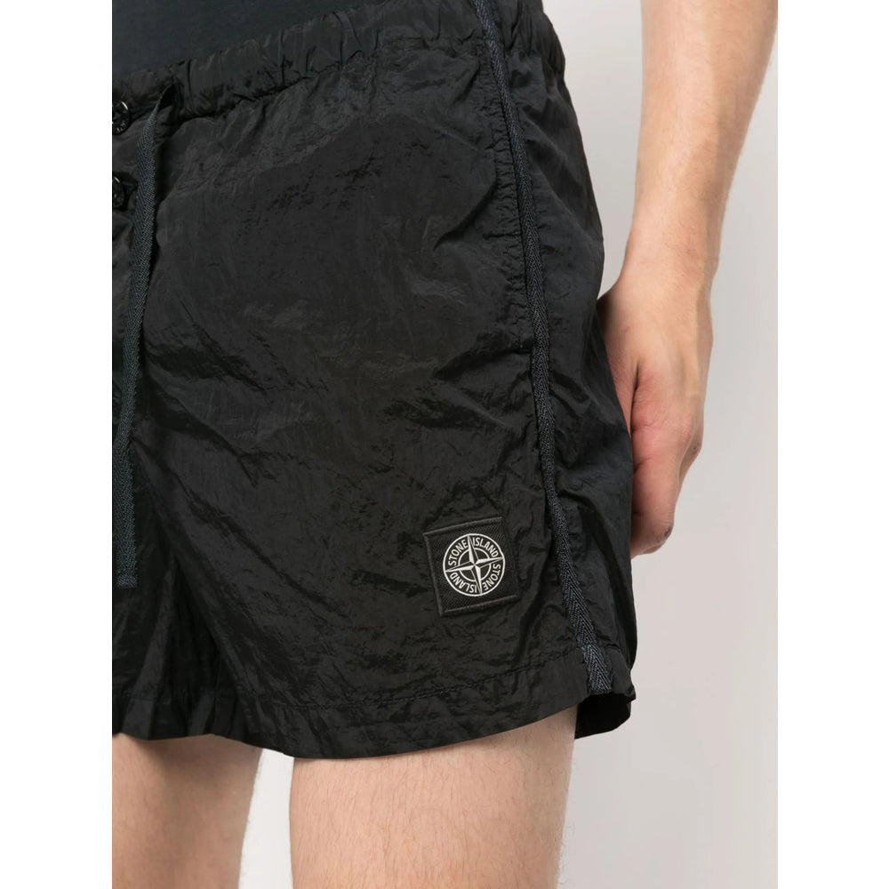 Stone Island Black Beachwear - Swim Shorts Men