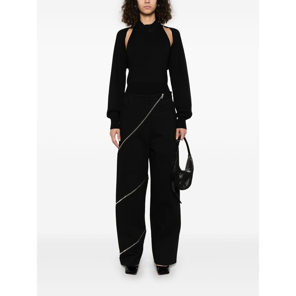 Alaïa Black Denim - Straight-Leg Jeans Women