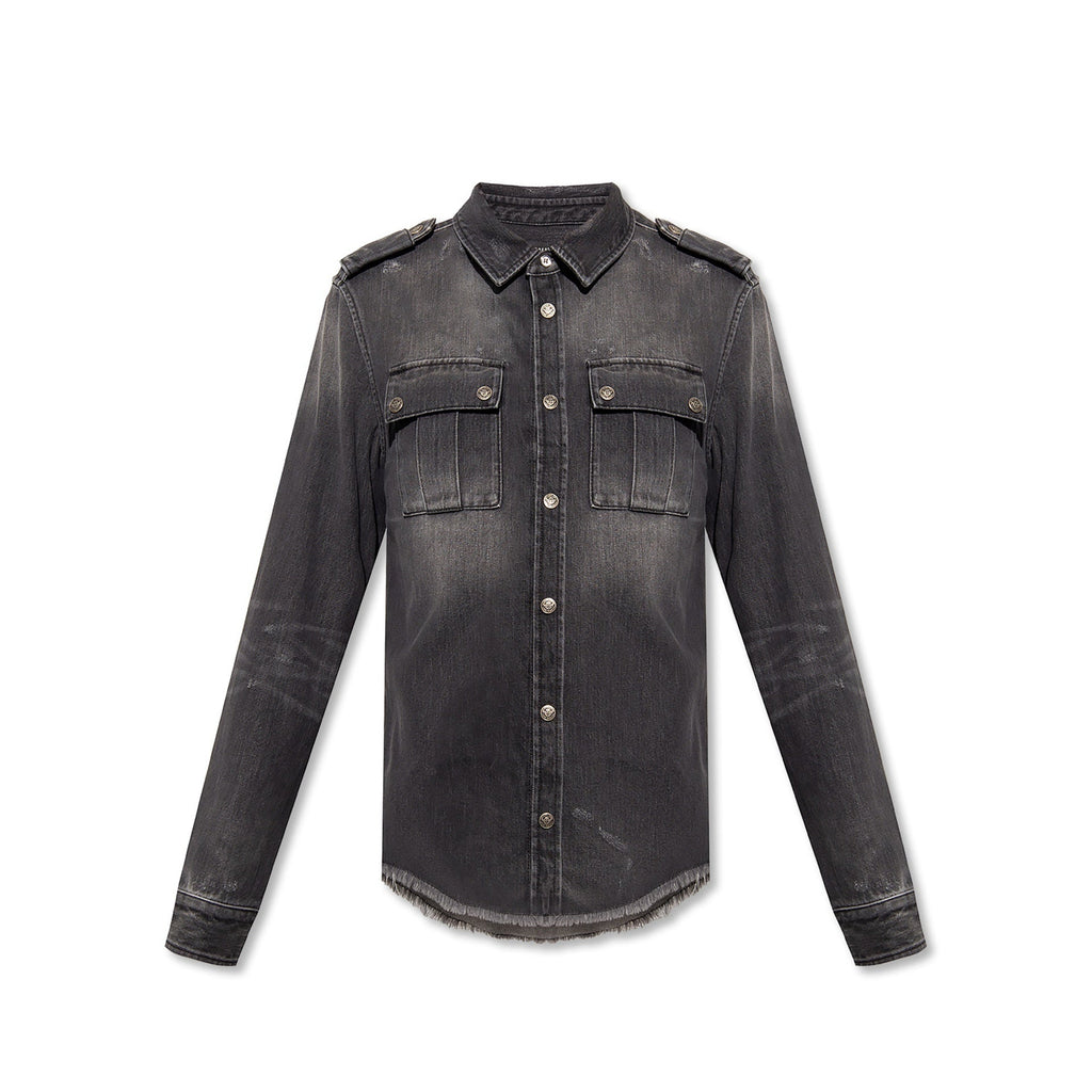 Balmain Cotton Denim Shirt Men