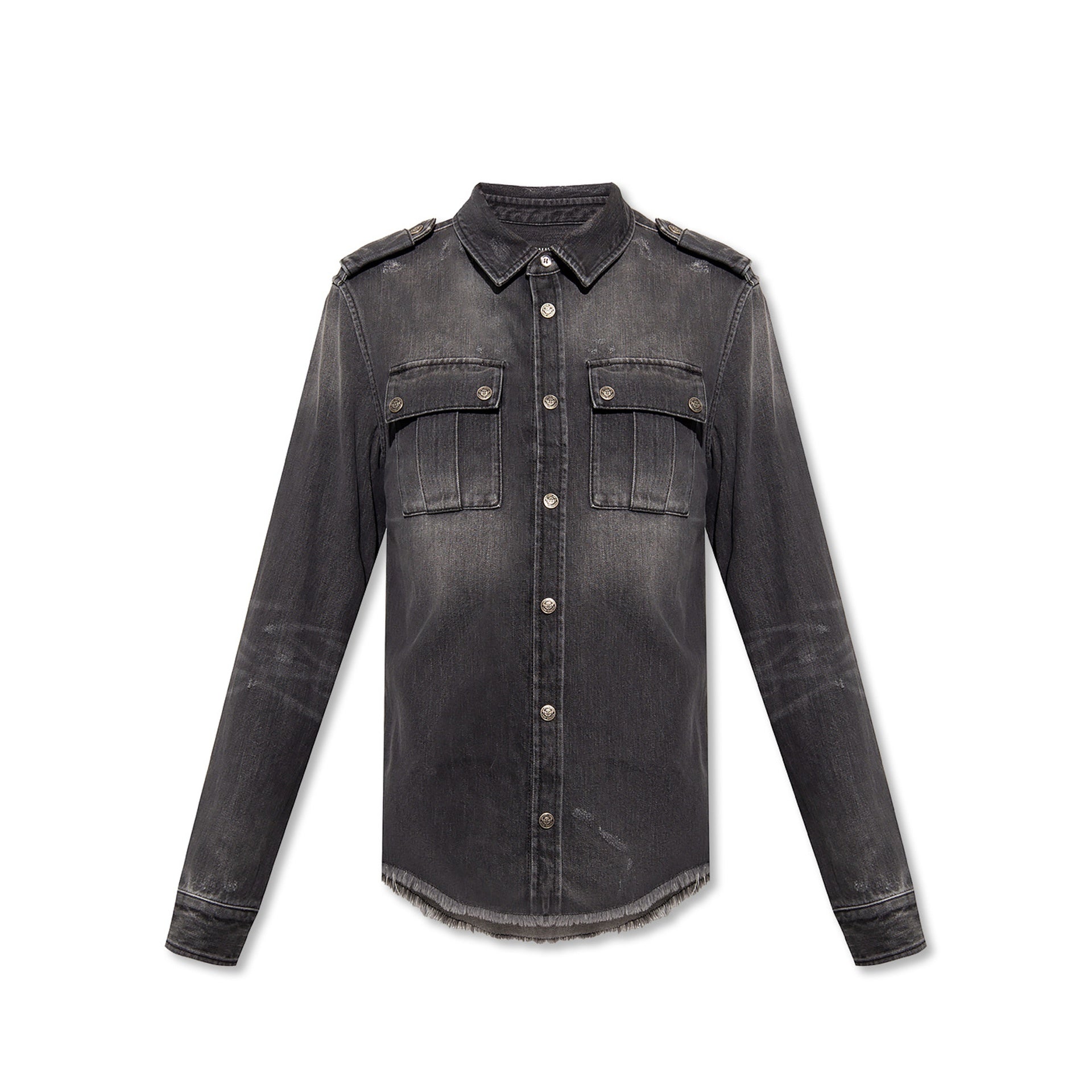 Balmain Cotton Denim Shirt Men