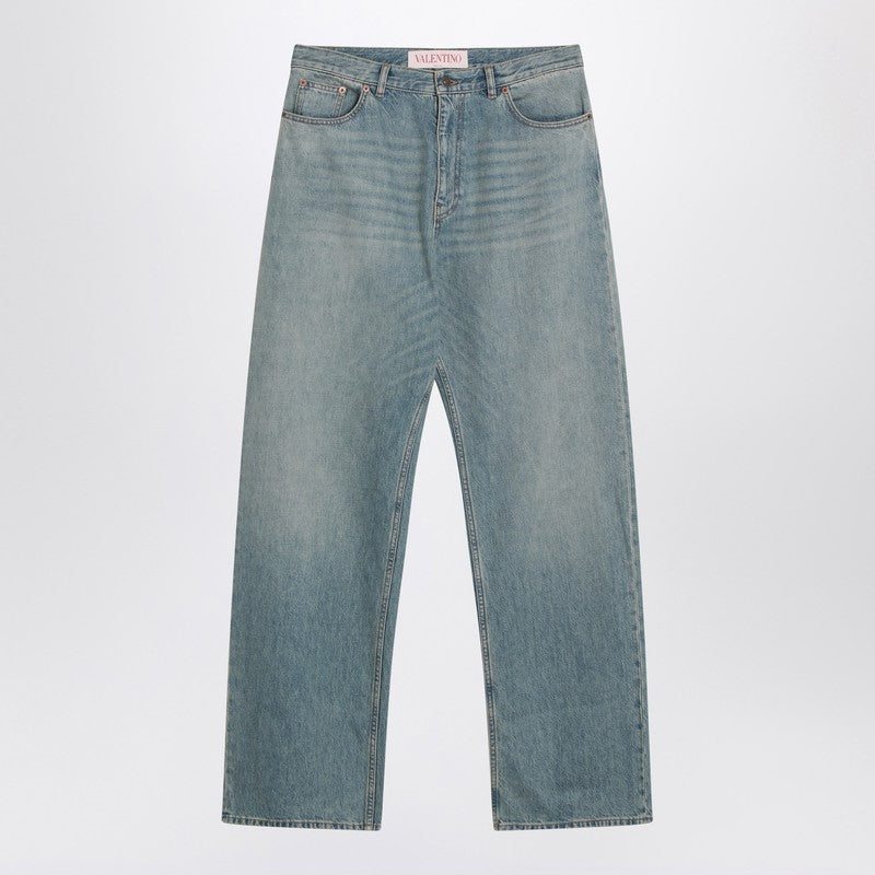 Valentino Light Blue Jeans With Washed Effect Men