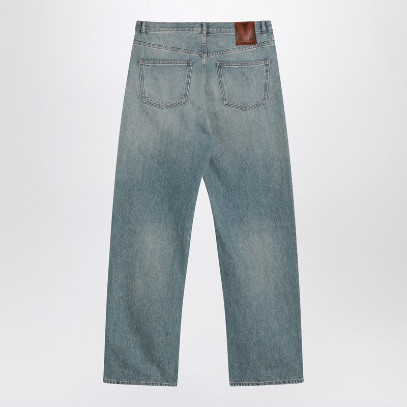 Valentino Light Blue Jeans With Washed Effect Men