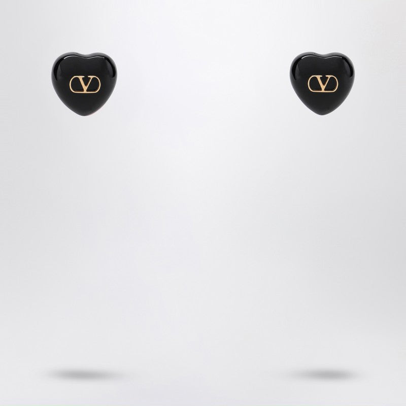 Valentino Garavani Royal Black Heart Earrings Women