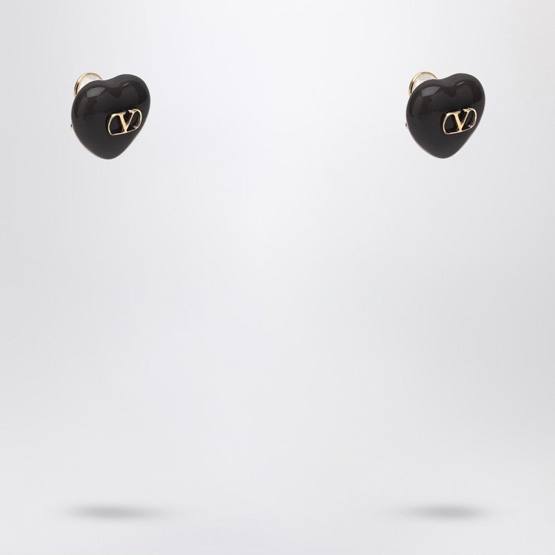 Valentino Garavani Royal Black Heart Earrings Women