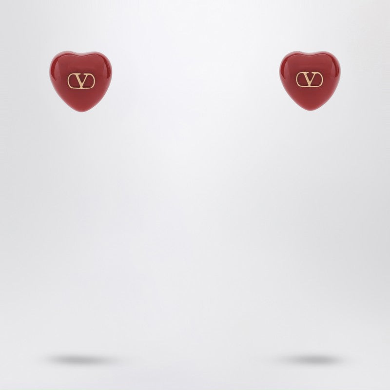 Valentino Garavani Royal Heart Red Earrings Women