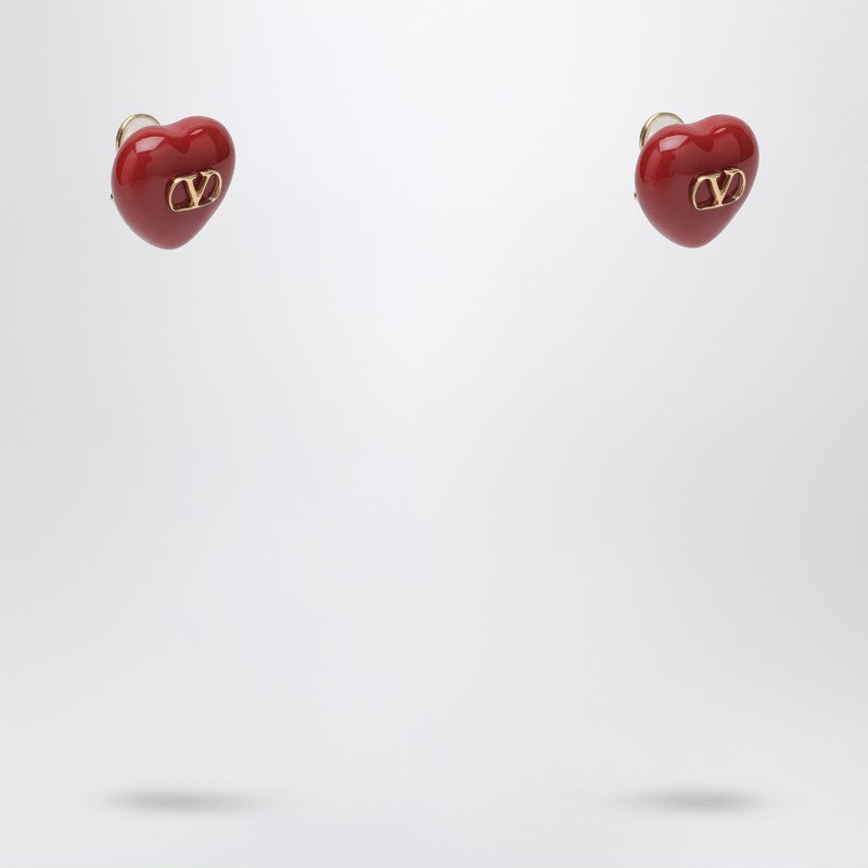 Valentino Garavani Royal Heart Red Earrings Women