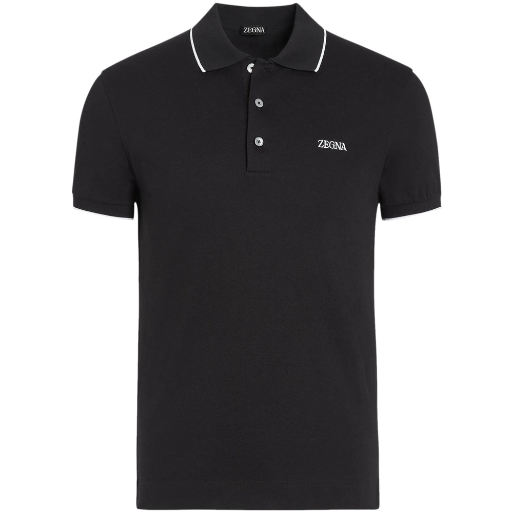 Zegna Black Polo Shirts Men