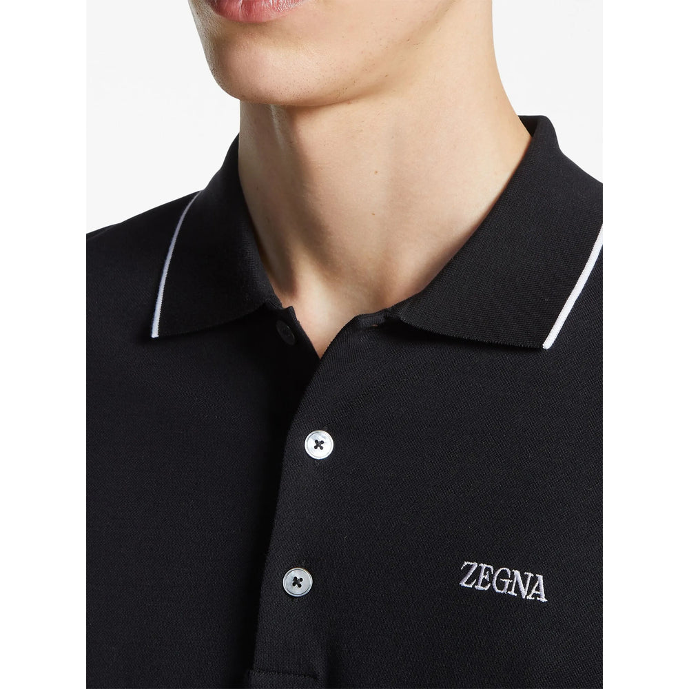 Zegna Black Polo Shirts Men