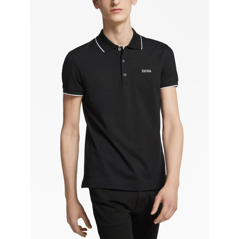 Zegna Black Polo Shirts Men