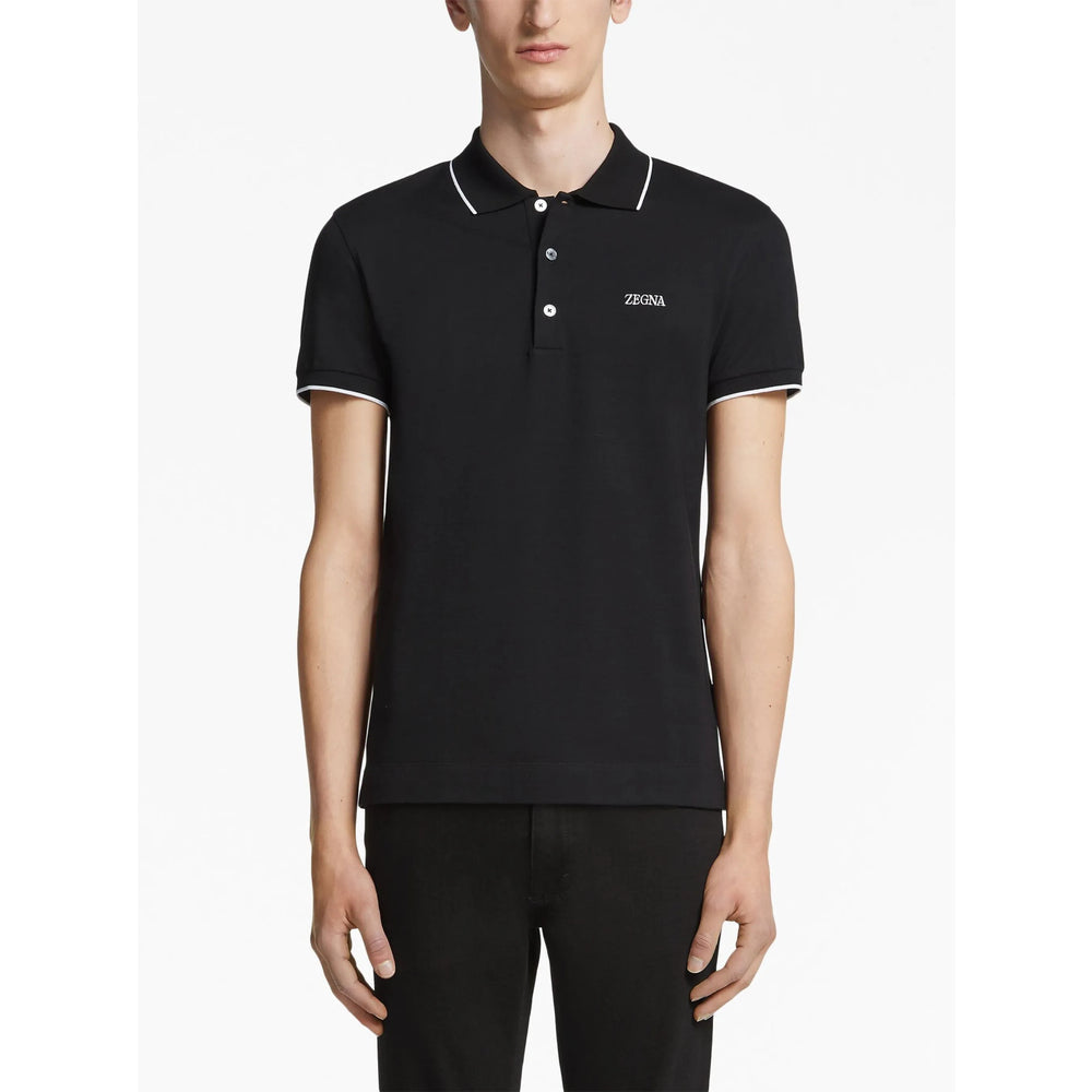 Zegna Black Polo Shirts Men