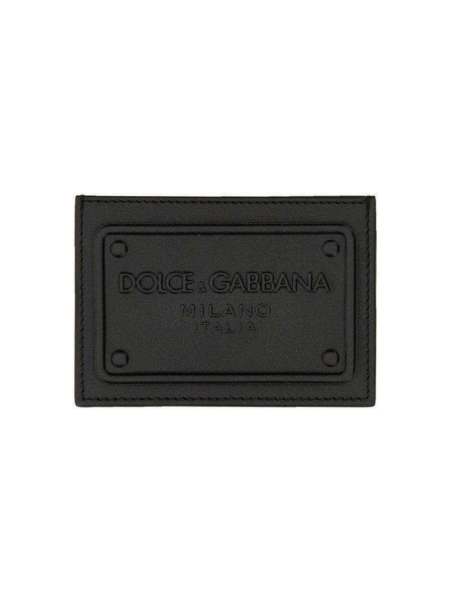Dolce & Gabbana Men Leather Card Holder With Logo