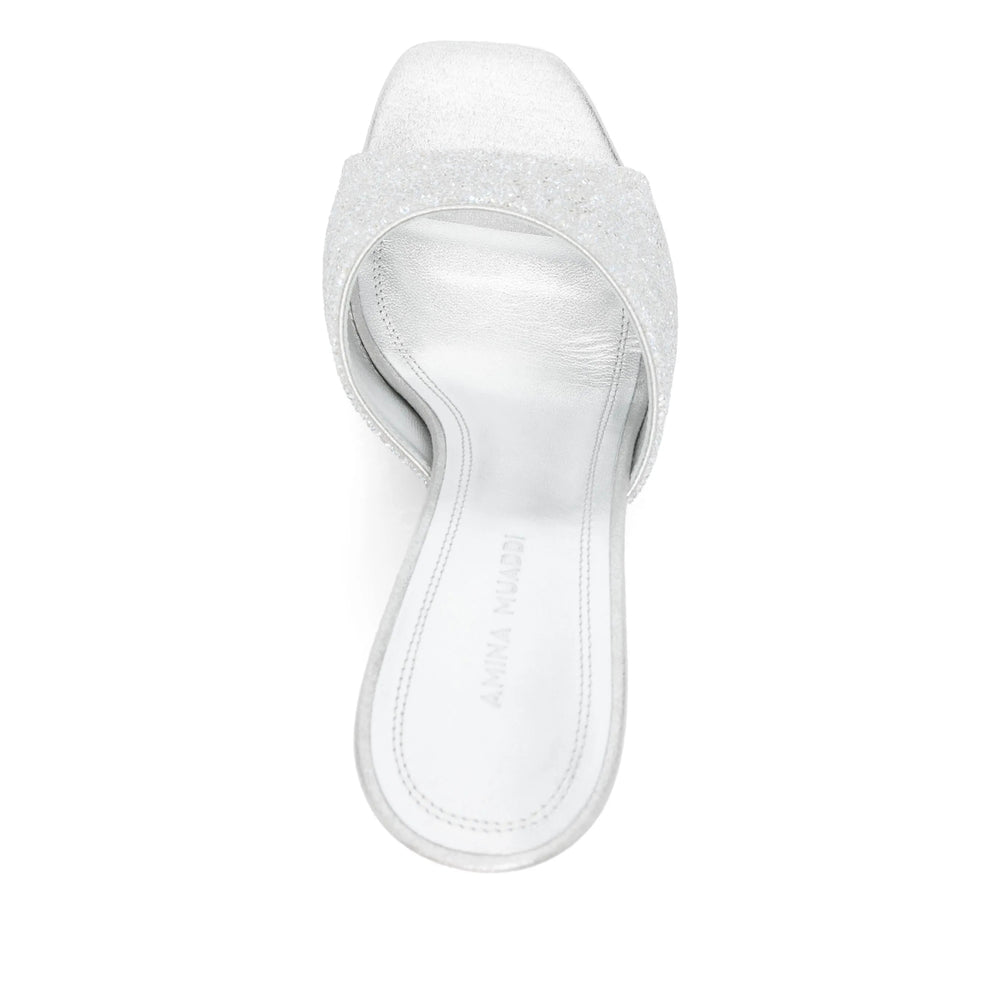 Amina Muaddi Silver Boots Women