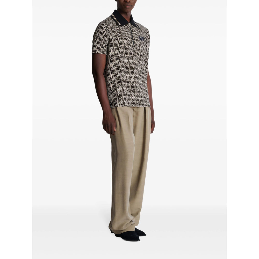 Balmain Black Polo Shirts Men