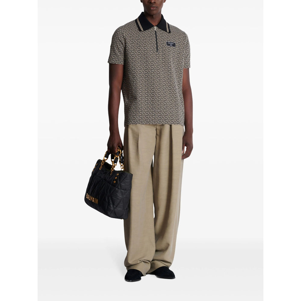 Balmain Black Polo Shirts Men