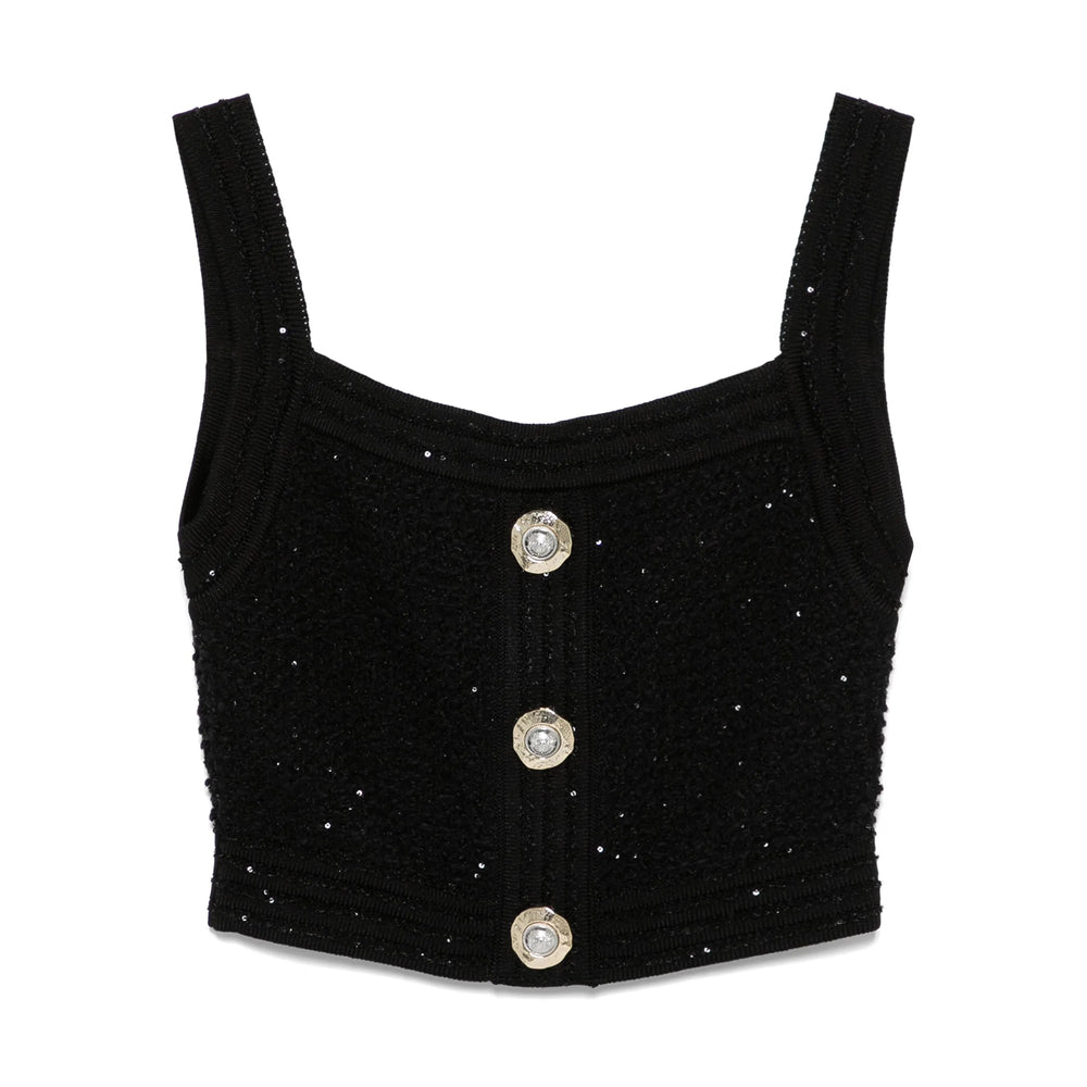 Balmain Black Tops - Vests & Tank Tops Women