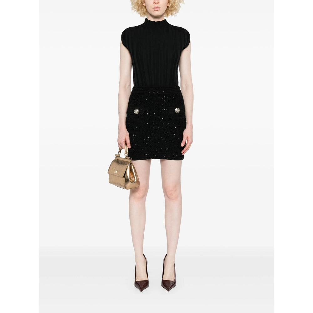 Balmain Black Skirts - High-Waisted Skirts Women
