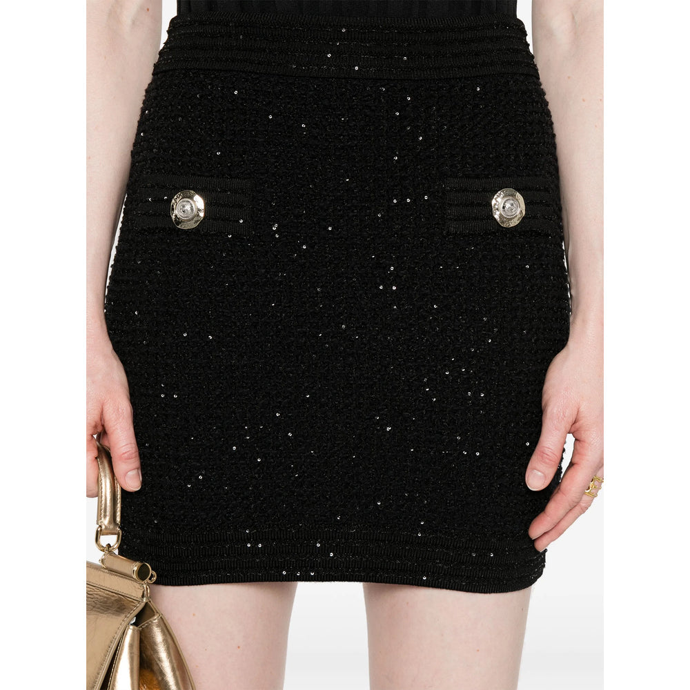 Balmain Black Skirts - High-Waisted Skirts Women