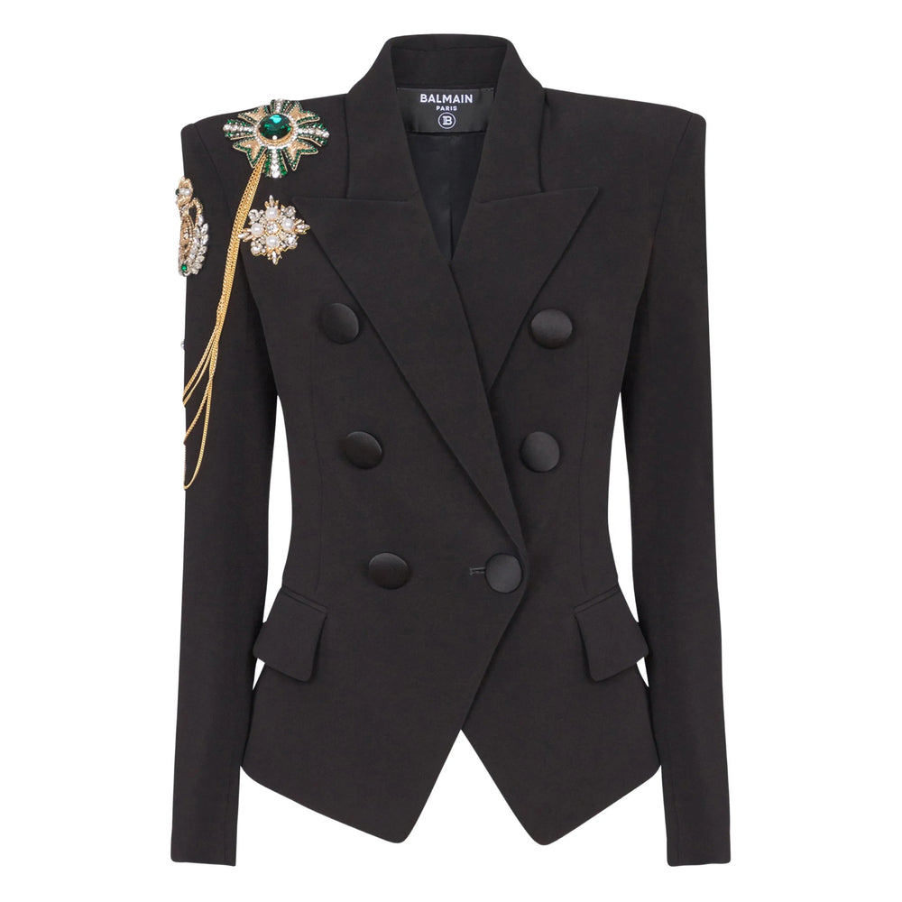 Balmain Black Jackets - Blazers Women