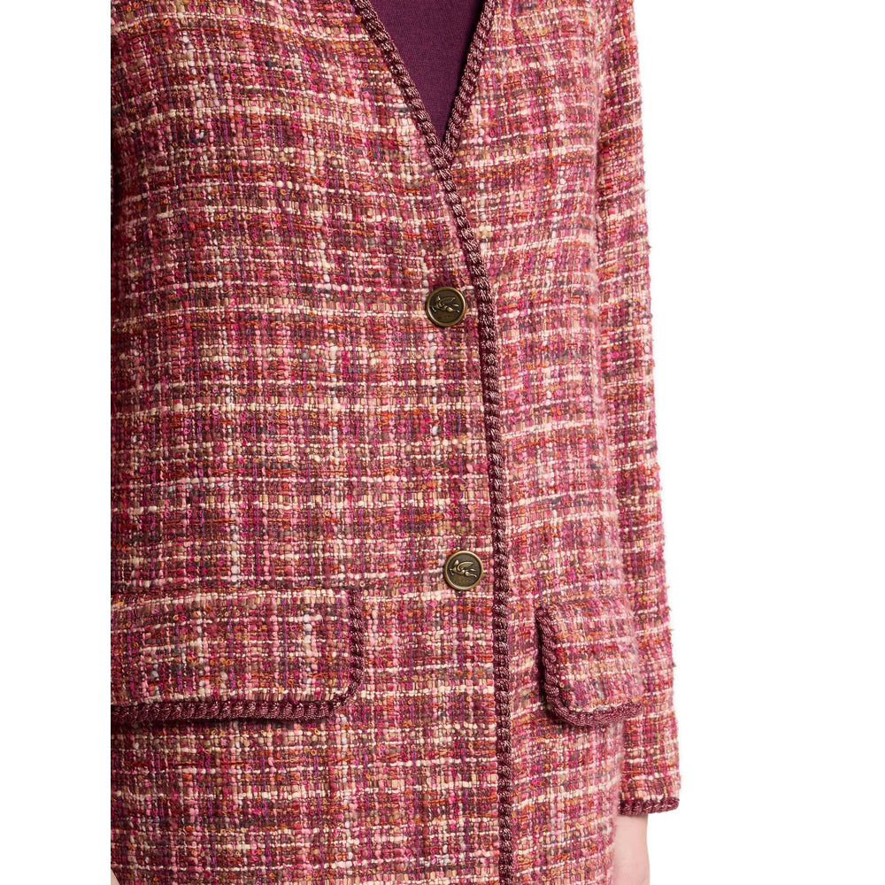 Etro Red Coats - Single Breasted Coats Women