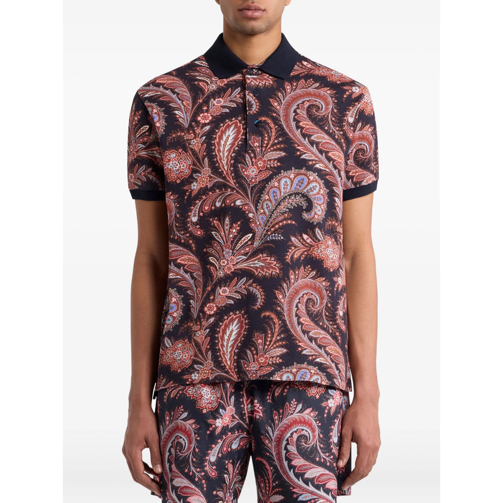 Etro Black Polo Shirts Men