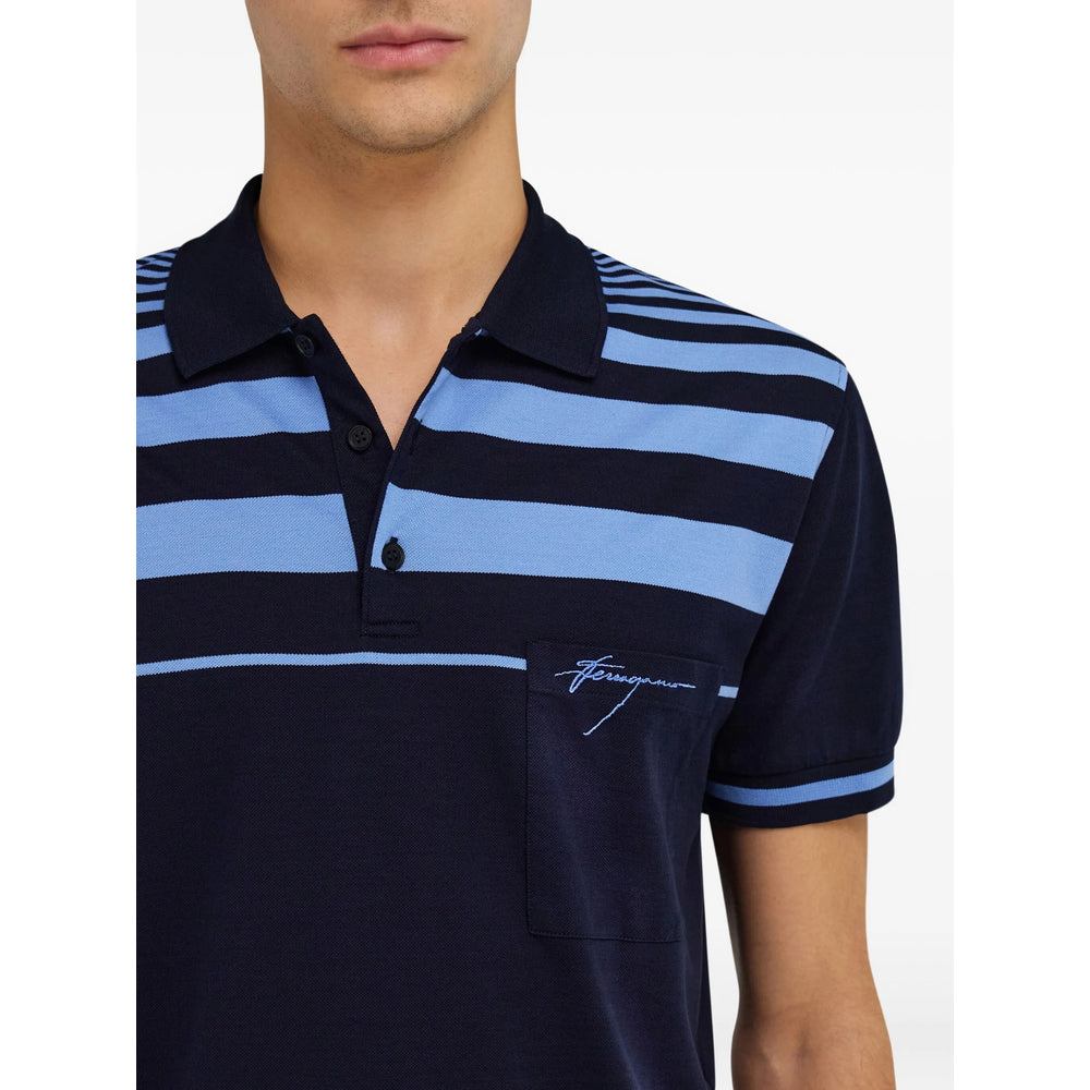 Camisas polo Ferragamo azuis para homem