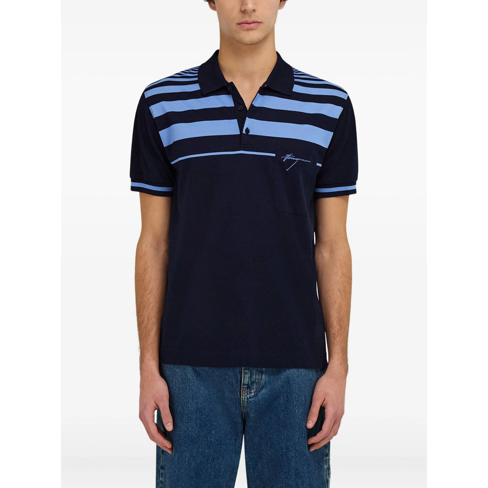 Camisas polo Ferragamo azuis para homem