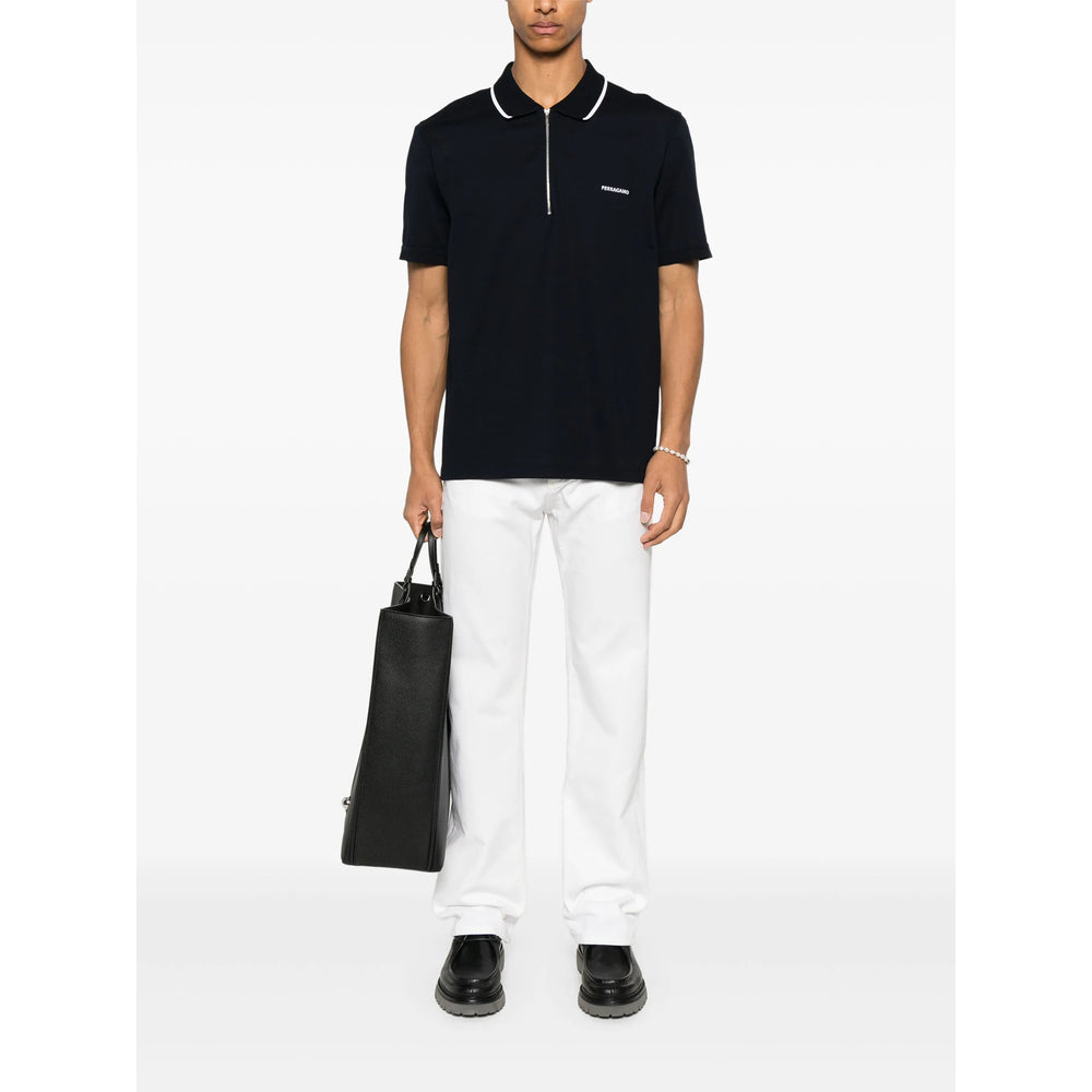 Ferragamo Blue Polo Shirts Men
