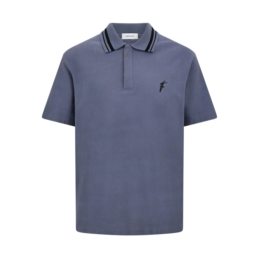 Camisas polo Ferragamo azuis para homem